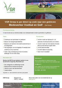 VGR vacature Medewerker Voetbal en Golf